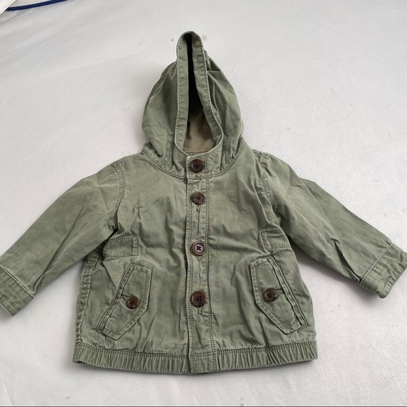 Baby Gap army green hooded lightweight jacket - Picture 1 of 5